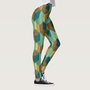 Mixed Colours Modern Geometric Shapes Design Leggings