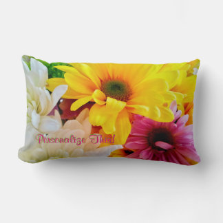 Mixed Daisies Bouquet-Lumbar Pillow