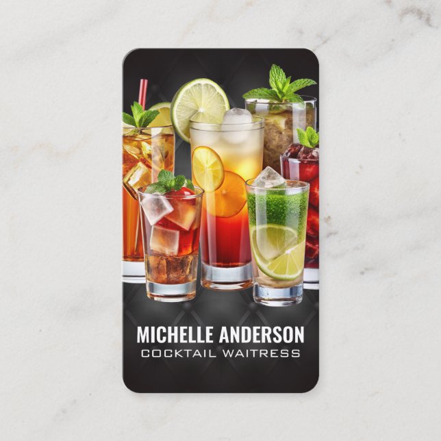 Mixed Drinks | Bar and Restaurant Upholstery Business Card (Front)