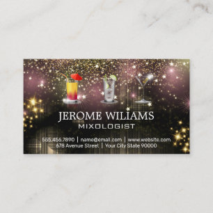 Mixed Drinks Stardust Glow Lights Business Card
