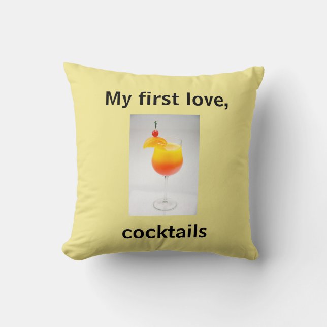 Mixed Drinks Throw Pillow (Front)