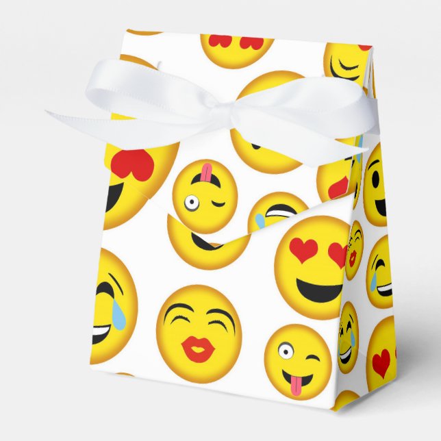 Mixed emoji pattern fun party favour box (Front Side)