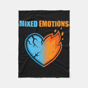 Mixed Emotions Heart Fire And Ice Funny Sarcastic Fleece Blanket