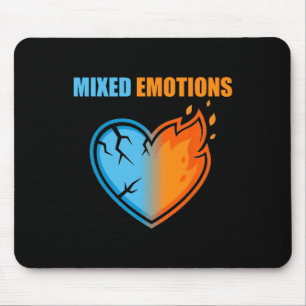 Mixed Emotions Heart Fire And Ice Funny Sarcastic Mouse Pad