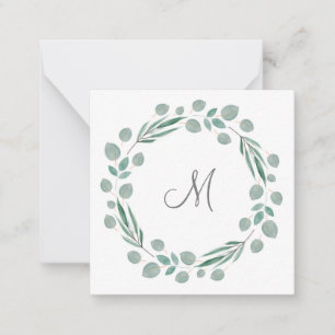 'Mixed Eucalyptus Leaves Wreath' Watercolor Card