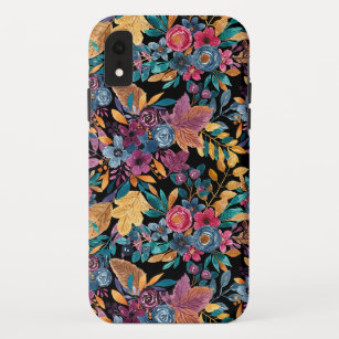 Mixed Fall Floral Leaves Berry Watercolor Pattern Case-Mate iPhone Case