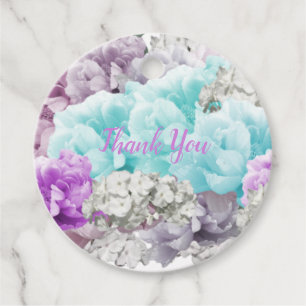Mixed Floral Bouquet Thank You Favour Tags