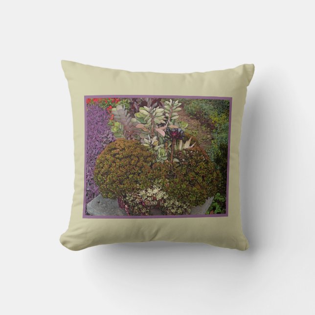 MIXED FLORAL DESIGN/EARTH TONES/DIG.EFFECTS THROW  CUSHION (Front)