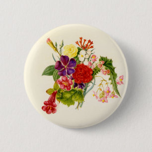 Mixed Flower Bouquet 6 Cm Round Badge