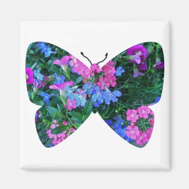 Mixed Flowers Butterfly Magnet (Front)