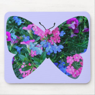 Mixed Flowers Butterfly Mousepad