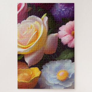 Mixed Flowers, Colourful, Family Fun Entertainment Jigsaw Puzzle