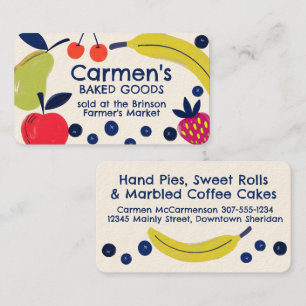 Mixed fruit baking bakery baked goods confections business card