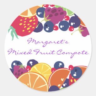 Mixed fruit berries jam canning label