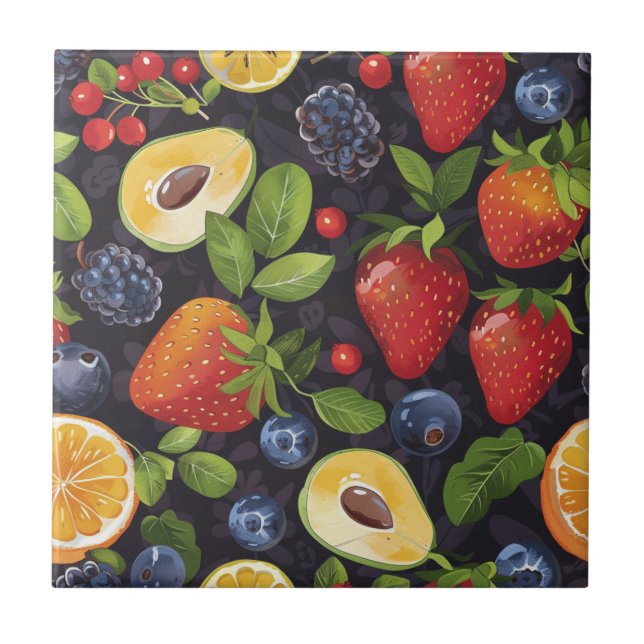 Mixed Fruit Ceramic Tile (Front)