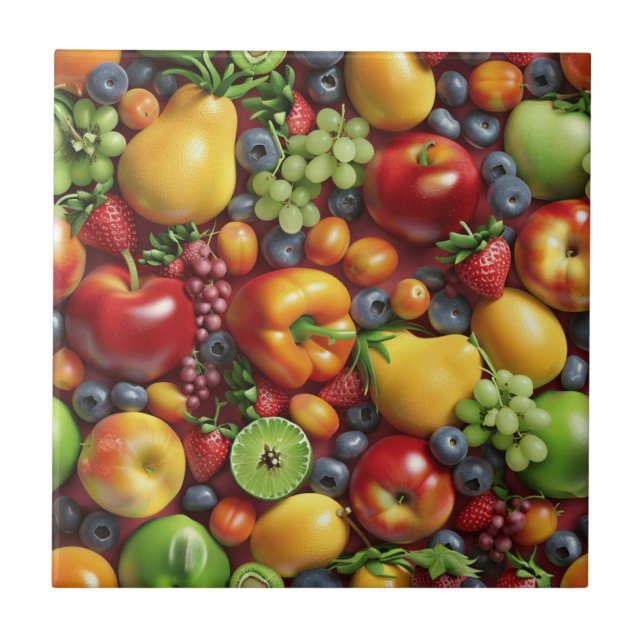 Mixed Fruit Ceramic Tile (Front)