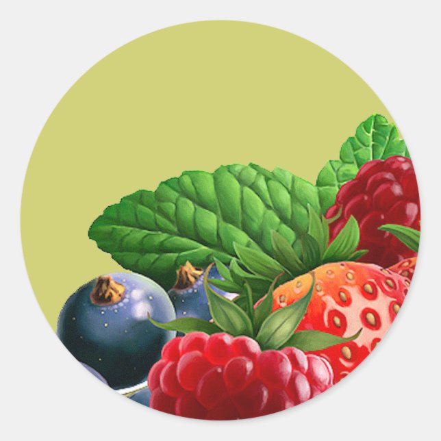 Mixed Fruit Classic Round Sticker (Front)