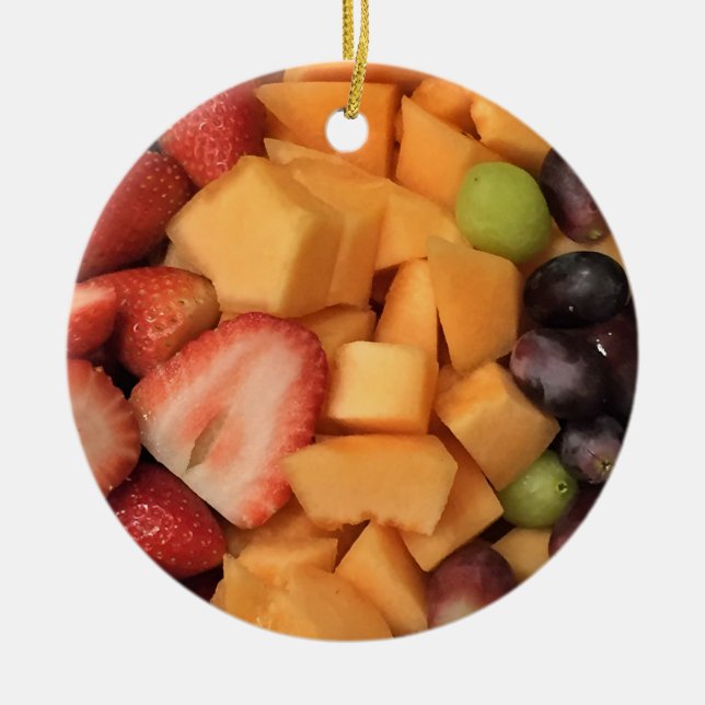 Mixed Fruit Photo Ceramic Ornament (Front)