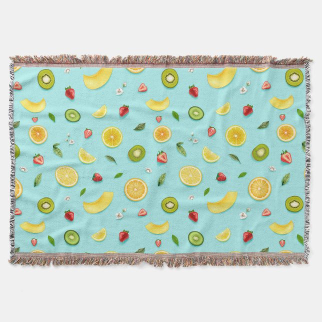 Mixed Fruit Throw Blanket (Front)