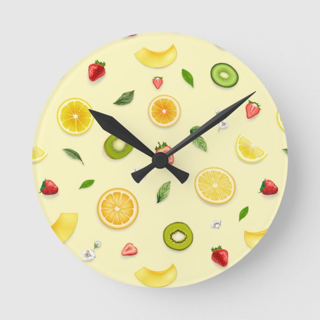 Mixed Fruits 2 Round Clock (Front)