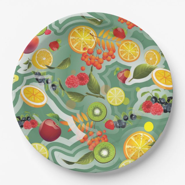 Mixed Fruits 7 Paper Plate (Front)