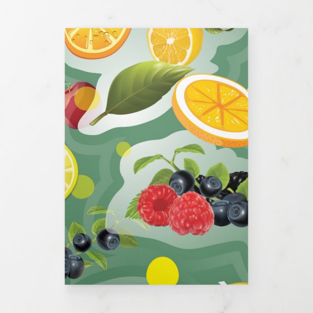 Mixed Fruits 7 Tri-Fold Holiday Card (Cover)