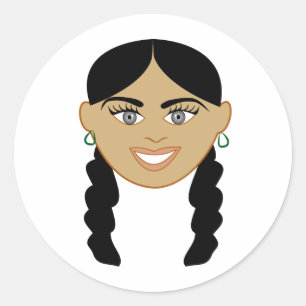 Mixed Girl Classic Round Sticker