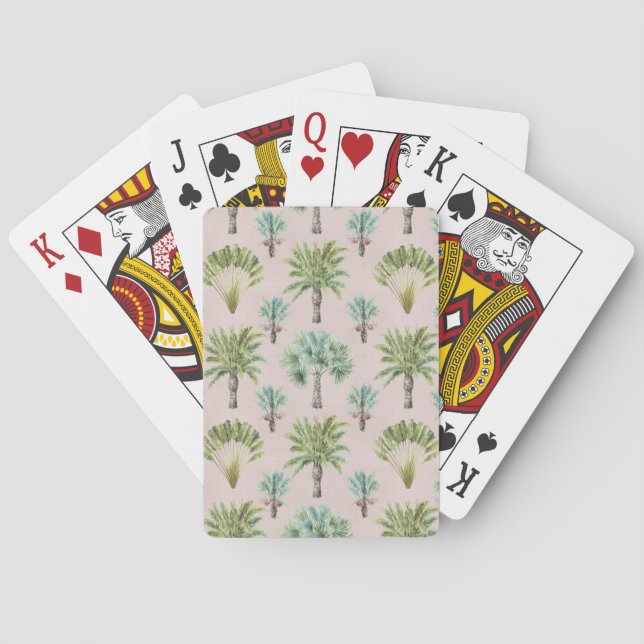 Mixed Green Palm Trees Playing Cards (Back)