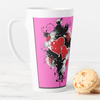 Mixed Hearts Design Latte Mug