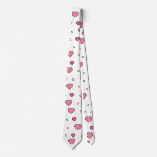 mixed hearts pattern valentine's day tie
