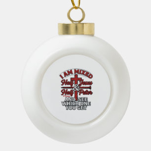 Mixed Jesus and Peter Vintage Christian Humour Ceramic Ball Christmas Ornament