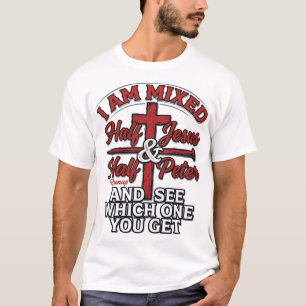 Mixed Jesus and Peter Vintage Christian Humour T-Shirt
