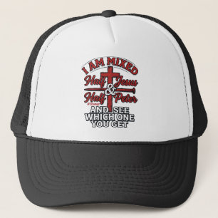 Mixed Jesus and Peter Vintage Christian Humour Trucker Hat