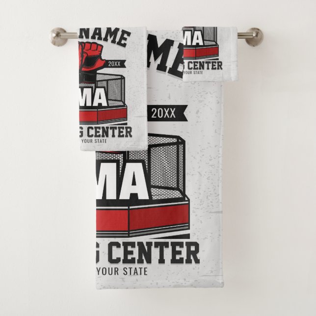 Mixed Martial Arts ADD NAME MMA Fight Training Bath Towel Set (Insitu)