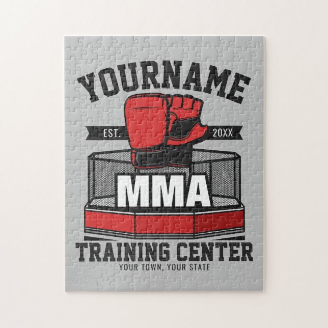 Mixed Martial Arts ADD NAME MMA Fight Training Jigsaw Puzzle (Vertical)