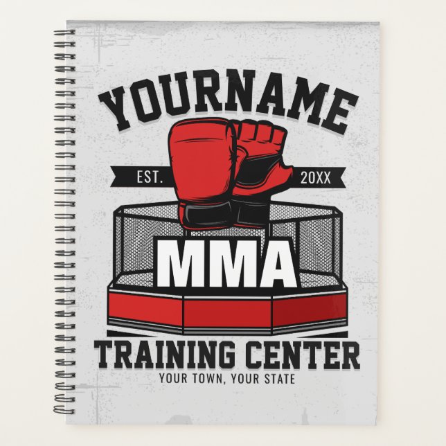 Mixed Martial Arts ADD NAME MMA Fight Training Planner (Front)
