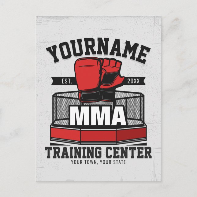 Mixed Martial Arts ADD NAME MMA Fight Training Postcard (Front)