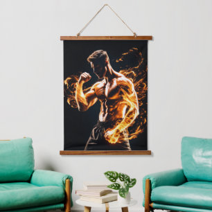 Mixed Martial Arts Fighter Hanging Tapestry