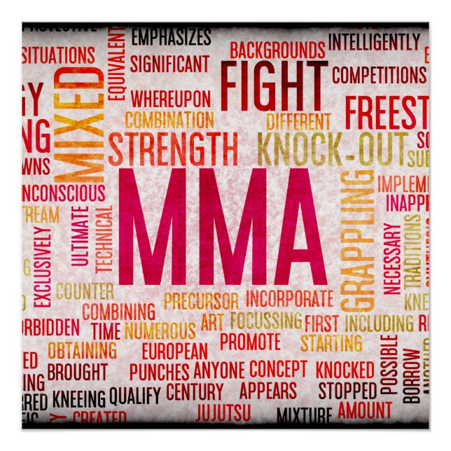 Mixed Martial Arts or MMA as a Grunge Concept Poster (Front)