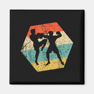 Mixed Martial Arts Retro Distressed Hexagon MMA Magnet