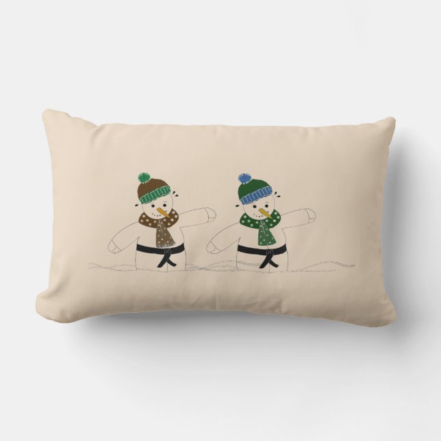 Mixed Martial Arts Snowmen Lumbar Cushion (Front)
