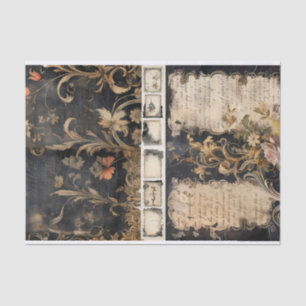 Mixed Media Artist Junk Journal Dark Gothic Tissue Paper