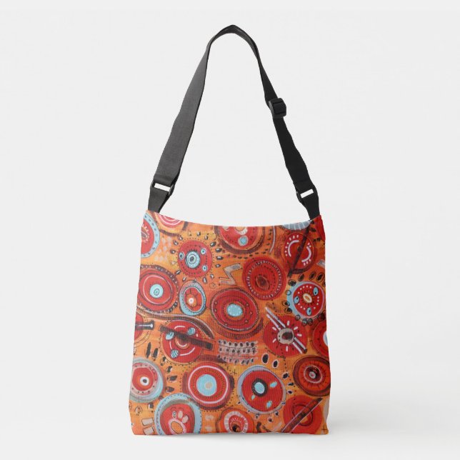 Mixed media circles crossbody bag (Front)
