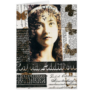 Mixed Media Collage With Pretty Lady