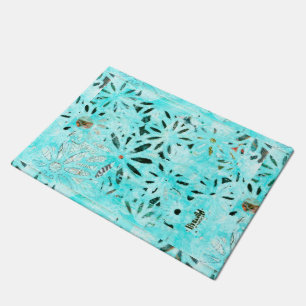 Mixed Media Daisy Art Doormat
