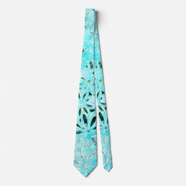 Mixed Media Daisy Art Tie (Front)