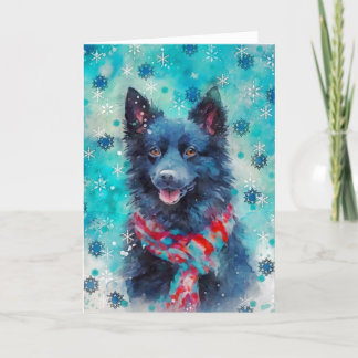 Mixed Media Dog Print Christmas Card AP430B1