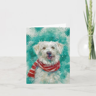 Mixed Media Dog Print Christmas Card AP433B1
