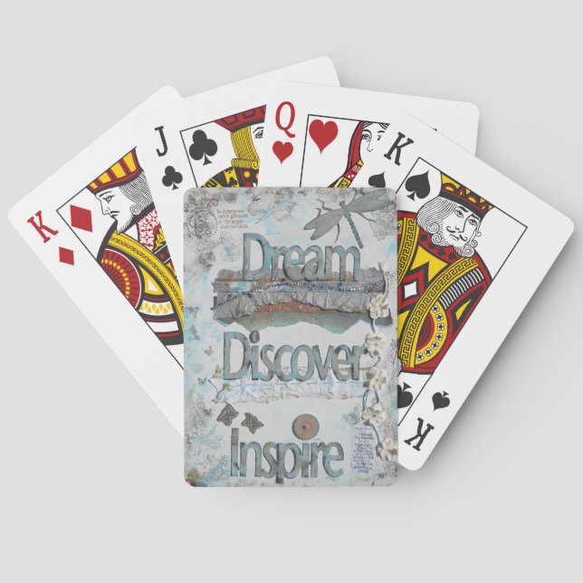 Mixed Media Dream Discover Inspire Art Playing Cards (Back)