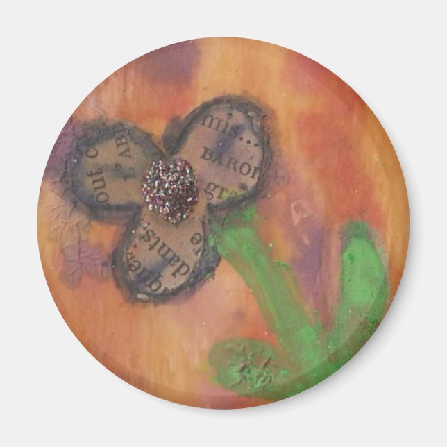 Mixed Media Flower Magnet (Front)